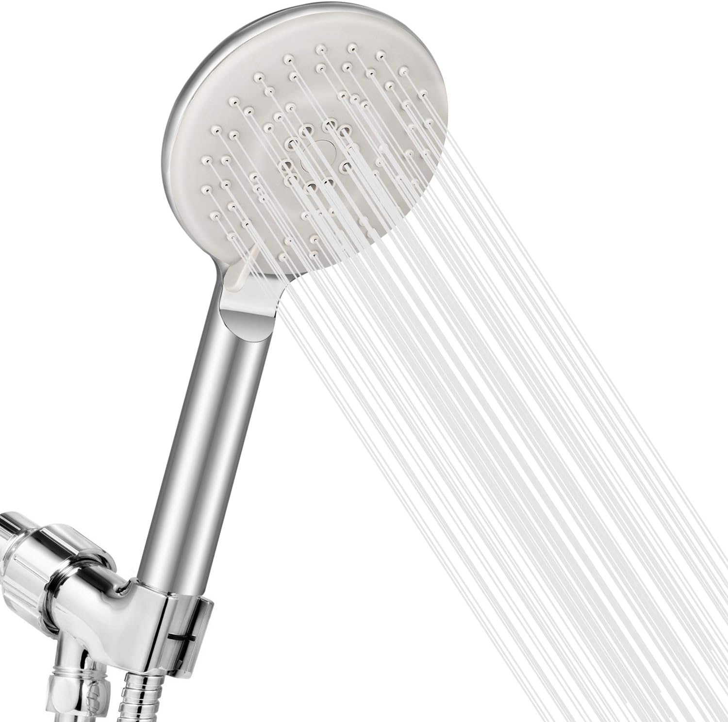 High Pressure Handheld Shower Head with Replacement Hose - 4" Hand-held Shower Massaging Spray