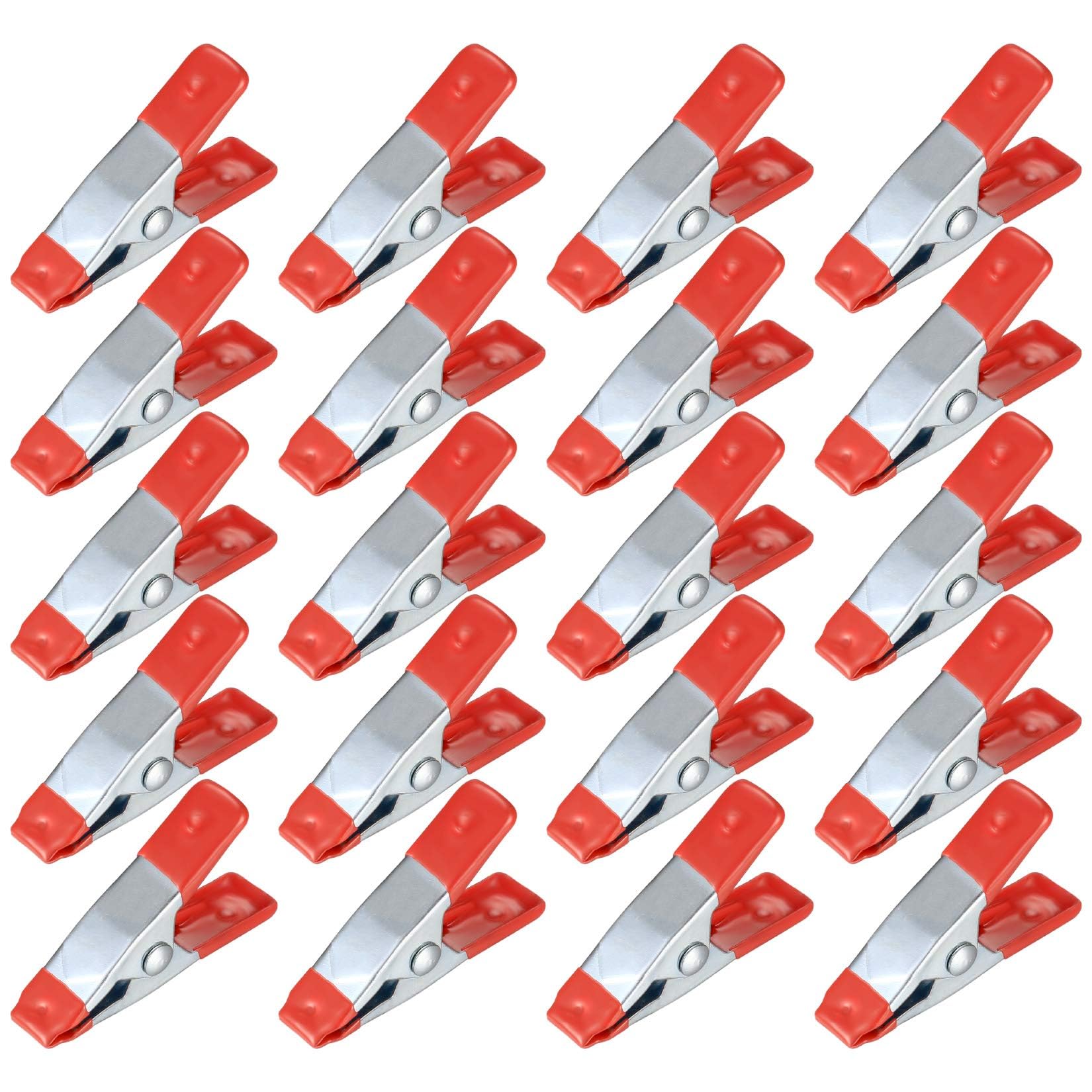 Metal Spring Clamps Clips, Heavy Duty Tipped Grip Holder Rubber Coated, Wood Clamps for Tarpaulin, Camping, Woodworking, Model Making Tool - 40 Pcs/2 Inch