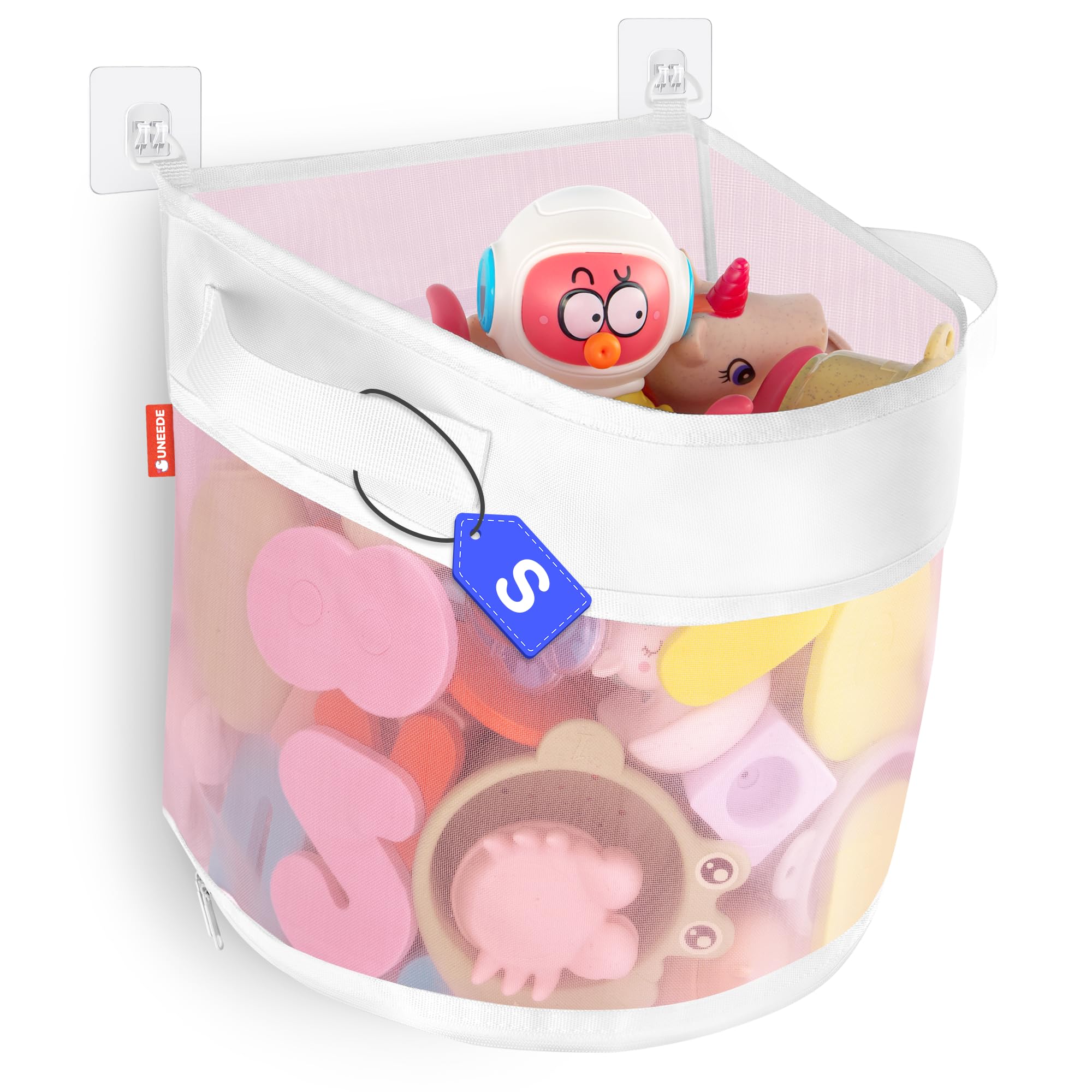 UNEEDE Bath Toy Organizer,1.55 Gallons Bathtub Toy Storage Organizer ...