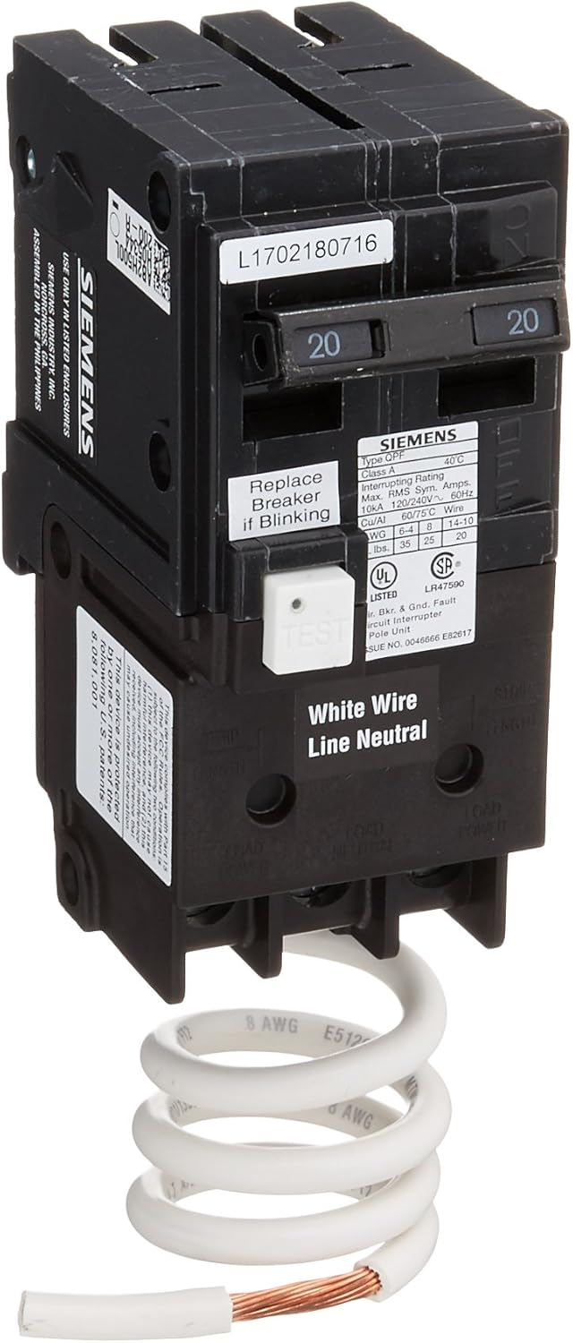Siemens QF220A QF220 Ground Fault Circuit Interrupter, 20 Amp, 2 Pole