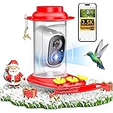 isYoung Hummingbird Feeder with Camera, 2.5K QHD, AI Identify 11000+ Bird, Featuring AI Auto-Capture and Motion Detection, IP65 Waterproof, 5W Solar Charging,Birds Watching Gift