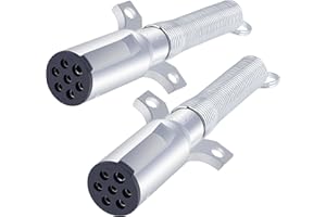 Dazakoot 7 Way Trailer Plug Set, 7 Way Replacement Plug, Heavy Duty Die Cast Plug Assembly - with Spring Guard, 7 Pin Plug for Semi Truck Tractor Trailer - 2PCS
