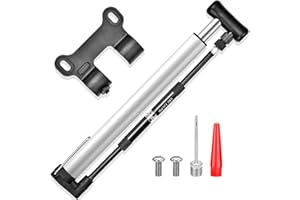 EIIEHX Bicycle Pump, 120 PSI (with Gauge), Mini Bicycle Frame Pump, Portable Bicycle Tire Pump with Mounting Bracket for Road