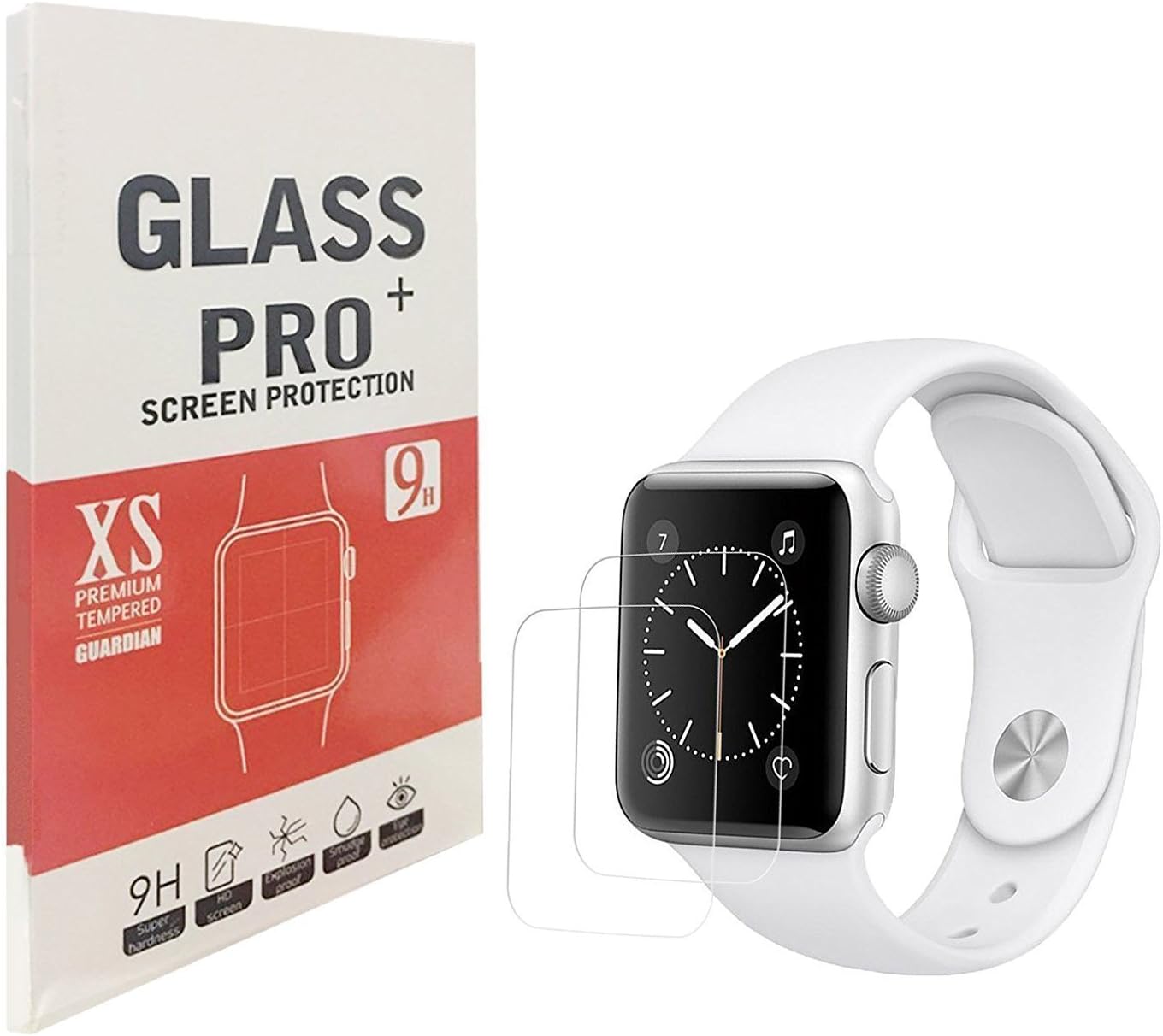 [2PACK] 42mm Apple Watch Screen Protector for Series 1, 2 & 3, WEIPAI Premium Anti-Scratch Tempered Glass Screen Protector [Only Covers The Flat Area]