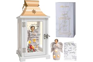 HOMAZING Remembrance Angel Memorial Lantern -Thoughtful Funeral Gifts for Loss of a Loved One, Memorial Gifts, Sympathy Gifts, Bereavement Gifts, Rememberance Gifts for Loss of Mother Father