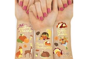 xo, Fetti Thanksgiving Fall Tattoos for Kids - 30 styles | Give Thanks Decorations, Turkey, Happy Fall Decor, Autumn Game, Blessed