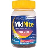 MidNite Deep Sleep Extra Strength, 10 mg Melatonin Sleep Aid, 36 Gummies | Sleep support for sleepless nights, melatonin gummies, drug-free, gluten-free, lactose-free, vegetarian-friendly