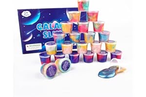 NIURUILSI 24 Pieces Galaxy Slime,Mini Slime Party Favors for Kids, Non-Sticky,Great Sludge Toys for Girls and Boys,Party Favors for Kids 4-12, Stress & Anxiety Relief, Wet, Goodie Bag Stuffers.