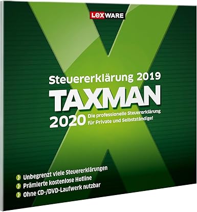 Lexware Taxman Fur Das Steuerjahr 19 Ubersichtliche Steuererklarungs Software Fur Arbeitnehmer Familien Studenten Und Im Ausland Beschaftigte Amazon De Software