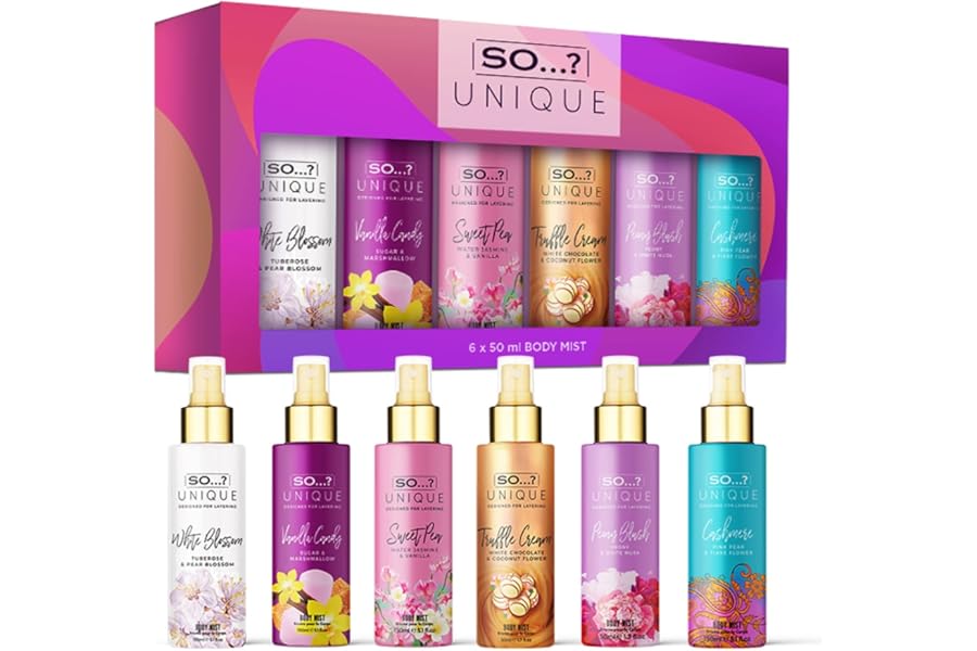 So…? Unique Body Mist Set – Perfumes for Women with Fresh, Floral, Sweet Scents – 6 Hour Wear Body Spray for Women – Travel Size Gift Set – 6 pcs