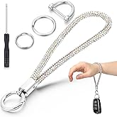 Crystal Keychain Set Bling Rhinestone Key Chain for Women Glitter Keychain Fob Holder, Rhinestone KeyRing for Car Purse