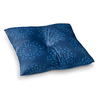 Amazon Com Kess Inhouse Gukuuki Blue Taylor Navy Damask Square