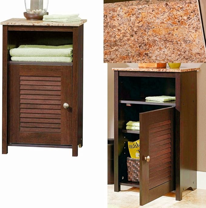 Wooden Vertical Storage with Countertop and Adjustable Shelves