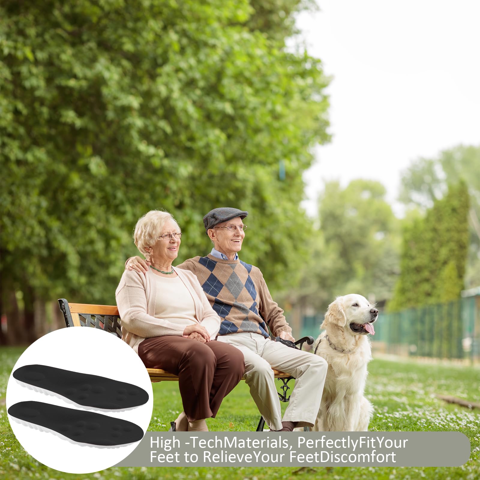 4D Cloud Insoles for Men and Women Memory Foam Cloud Insoles Super Soft Anti-Fatigue, Shock Absorption, Relieve Foot Pain, (Black, Men: US 7-11)