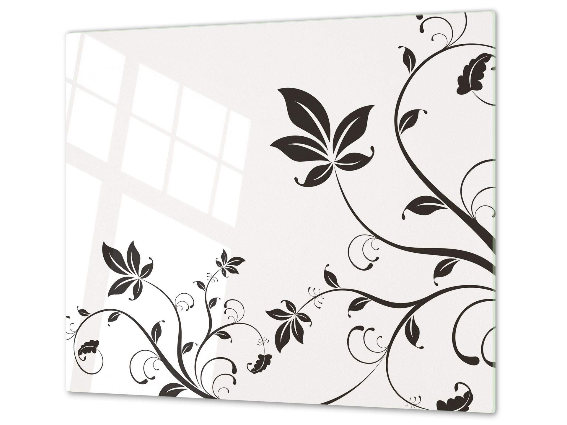 Tempered Glass Chopping Board – Glass Cutting Board and Worktop Saver; Measures: Single: 23,62” x 20,47”; Double: 2 x 11,81” x 20,47”; D06 Flowers Series: Flower 5