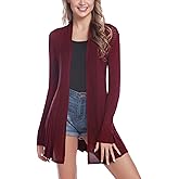 iClosam Women Open Front Cardigans Casual Long Sleeve Lightweight Knit Cardigan Sweater