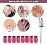 SenZee 240 Grit Sanding Bands for Nail Drill 100 Pcs Pink with Mandrel Kit view 6