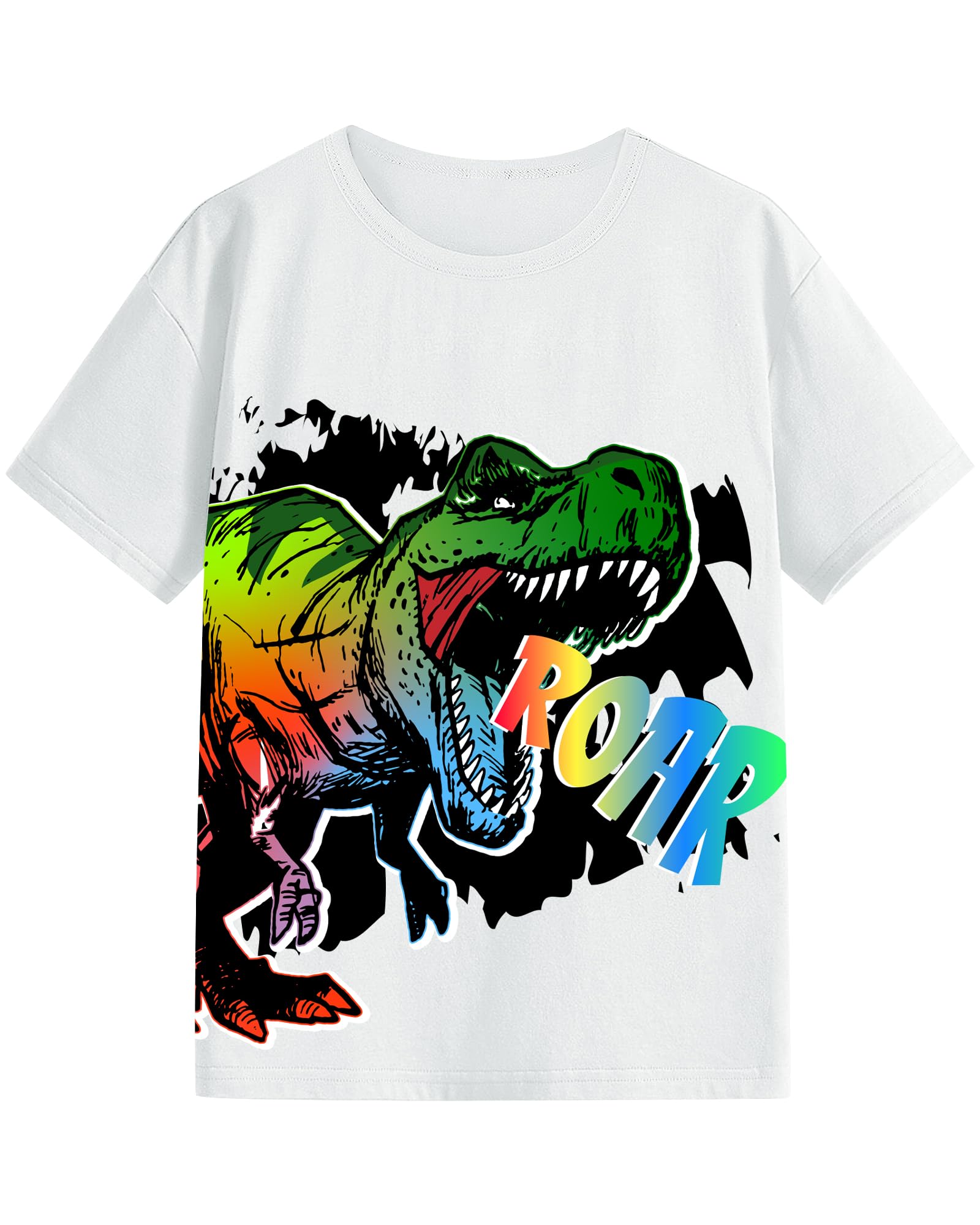 Photo 1 of Boys T Shirts, Toddler Boys Graphic Tees, Boy Short Sleeve Tee Shirts Tops for 3-8 Years Kids (White, 3-4 Year)