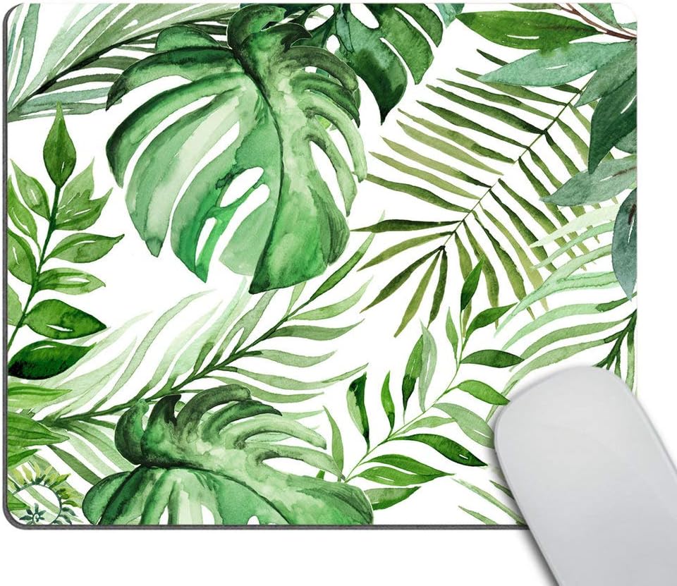 Wasach Wild Leaf Mouse pad, Leaves Mouse pad, Office Supplies, Present for Friend Desk Accessories 9.5 X 7.9 Inch (240mmX200mmX3mm)