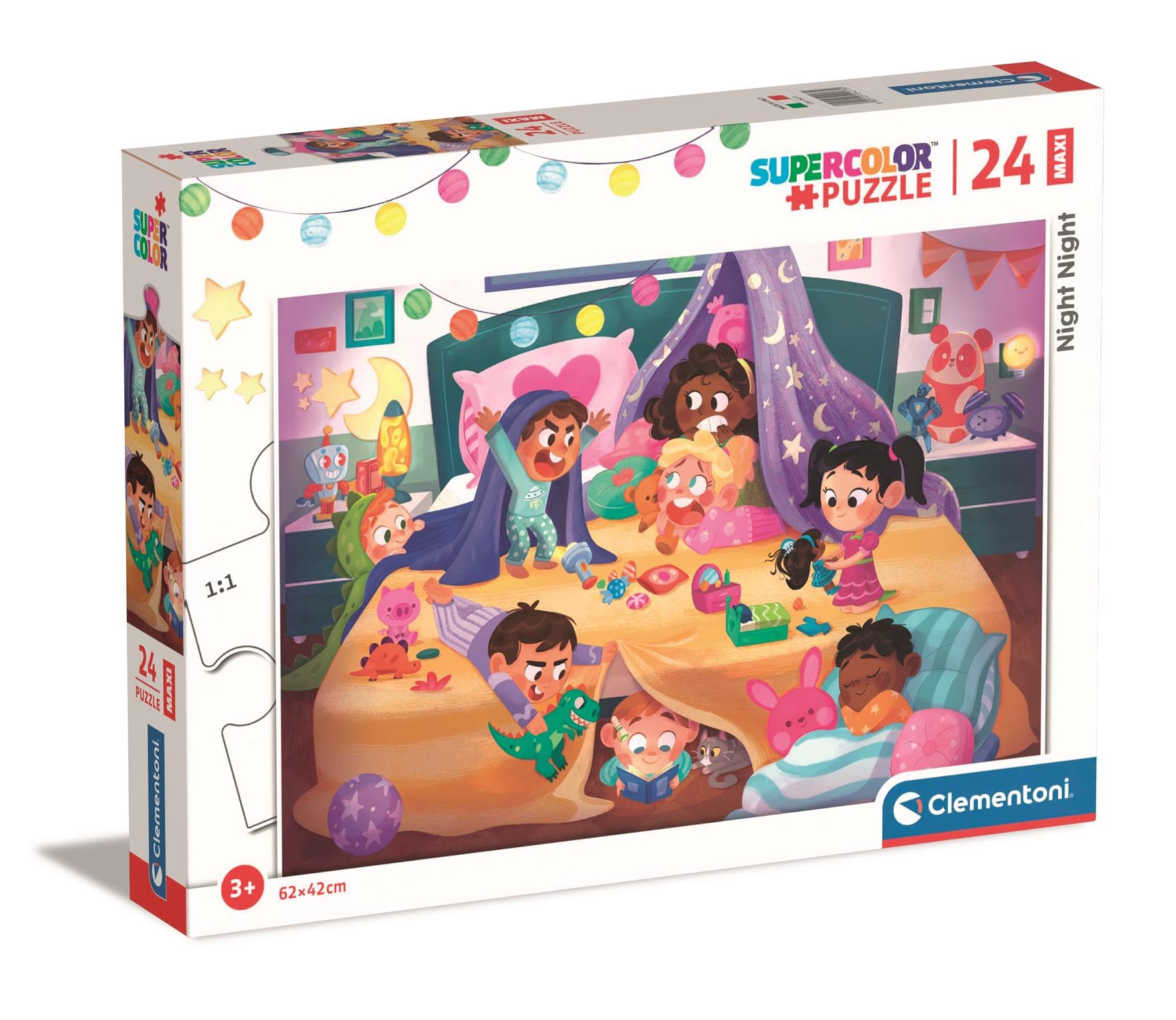 Clementoni 24213, Nighty Night Maxi Puzzle for Children - 24 Pieces, Ages 3 Years Plus