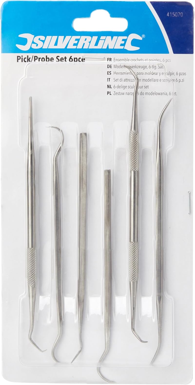 Silverline Pick Probe Set 6pce 415070 Stainless Steel Craft Carving