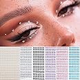 Pearl Makeup Self Adhesive Rhinestones for Eye Jewels Face Gems Halloween Decoration, Nail Rhinestones Body Temporary Tattoo Diamonds, Eyeshadow Jewelry Sticker for Women Girls 6 Sheets