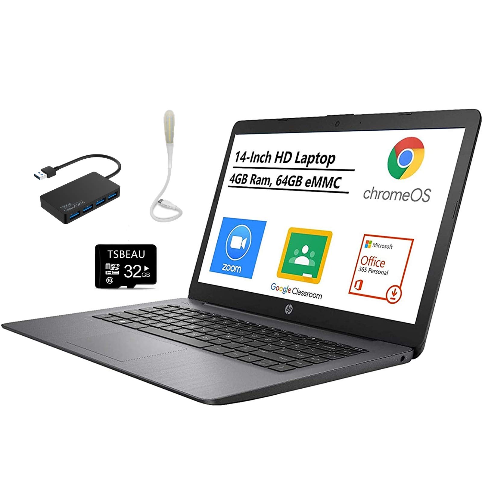 2020 Newest HP Stream 14" Laptop, AMD A4-9120e, 4GB Memory, 64GB eMMC, Webcam, Windows 10 Home in S 
