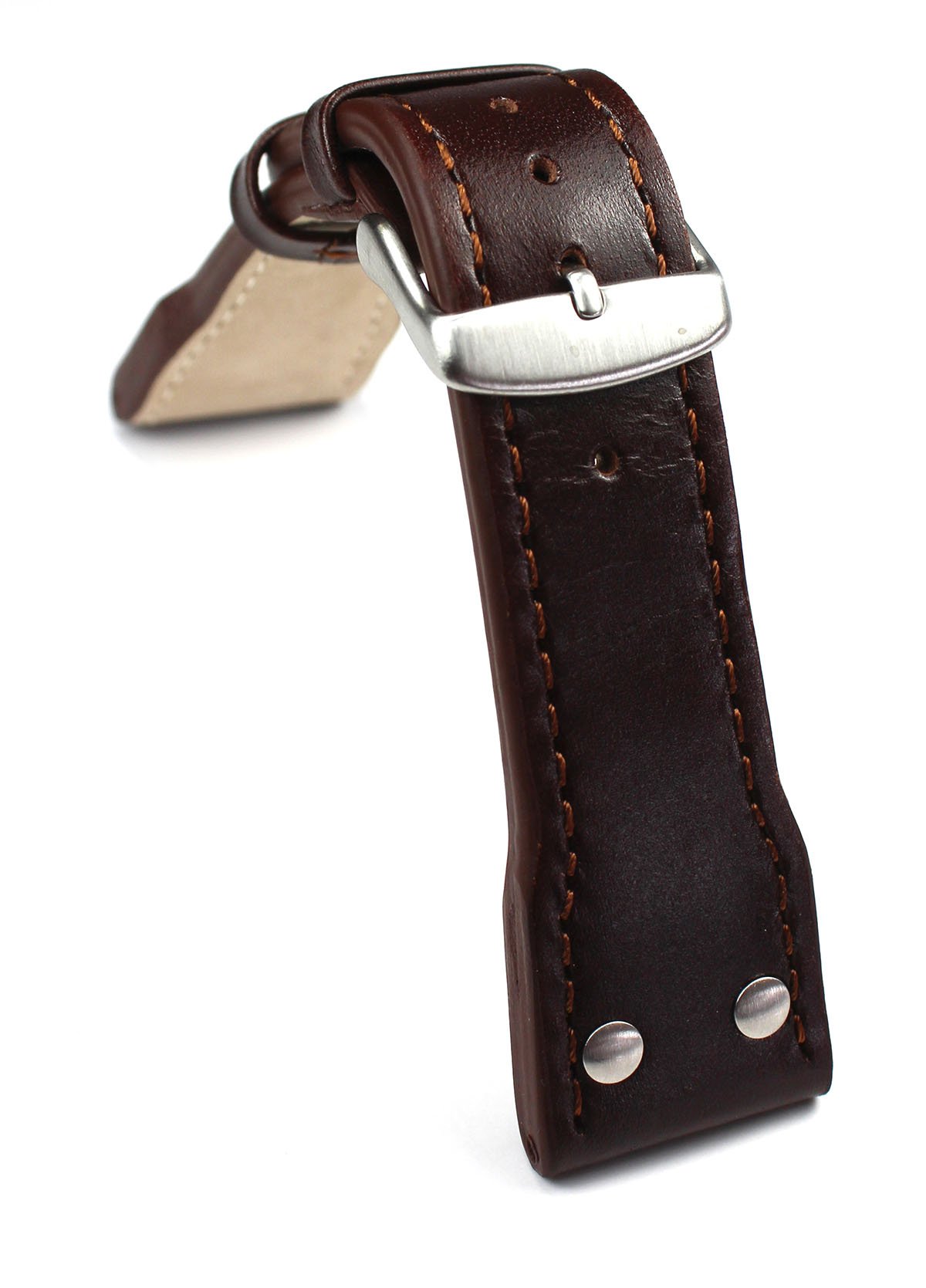 Sulla 24 mm Men's Genuine Leather Aviator Watch Strap Pilot IW Brown