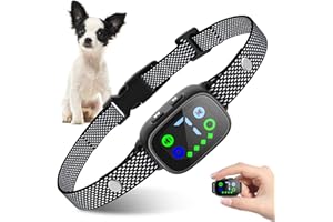 MASBRILL Small Dog Bark Collar, Rechargeable Anti Bark Collar for Small Dogs-Bark Control Device with Adjustable Sensitivity and Intensity Beep Vibration Bark Collar (Black)
