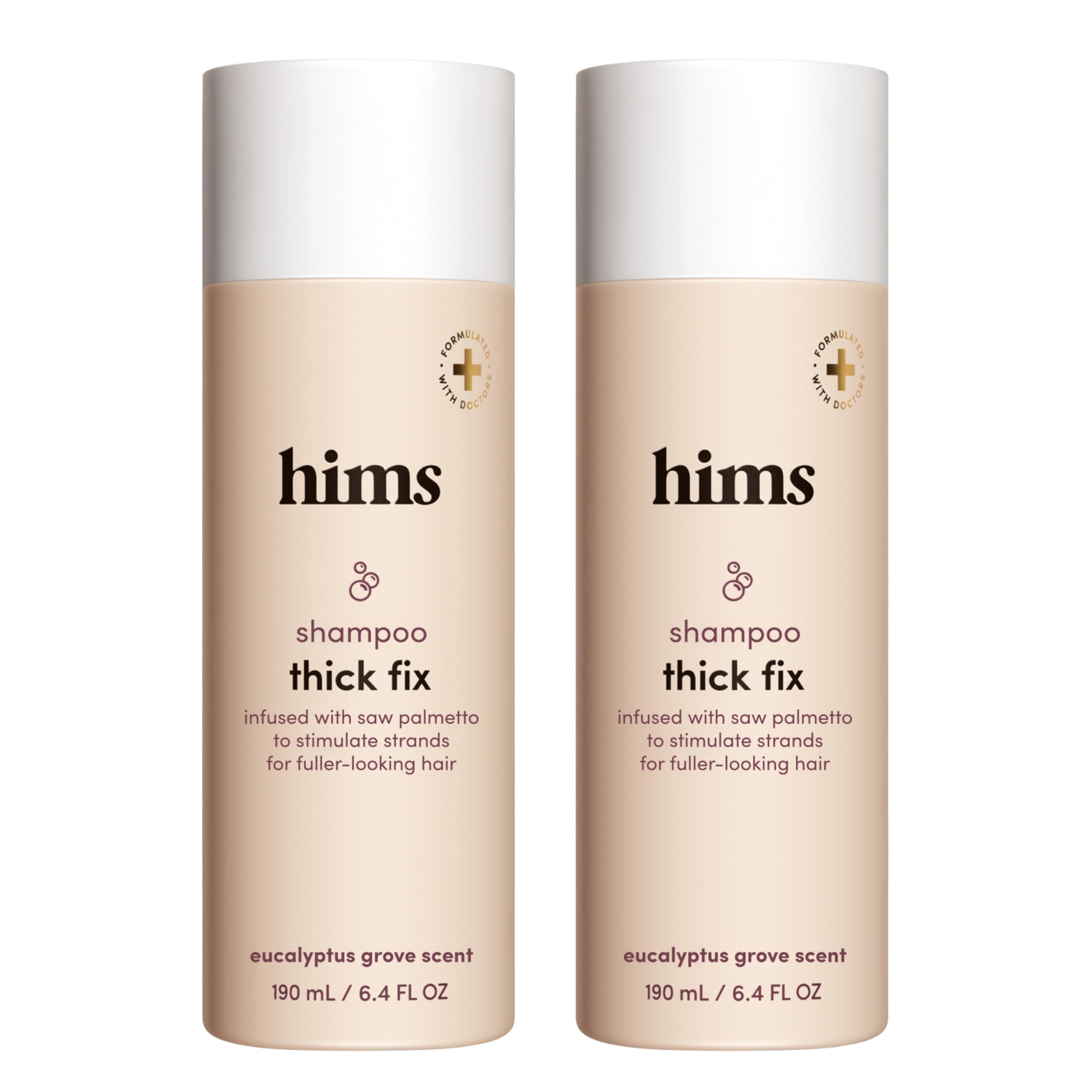 hims Thick Fix Shampoo for Men - Thickening Shampoo With Saw Palmetto and Niacinamide - No Parabens or Sulfates, Vegan and Cruelty Free - Fresh Eucalyptus Grove, 2 pack, 6.4oz