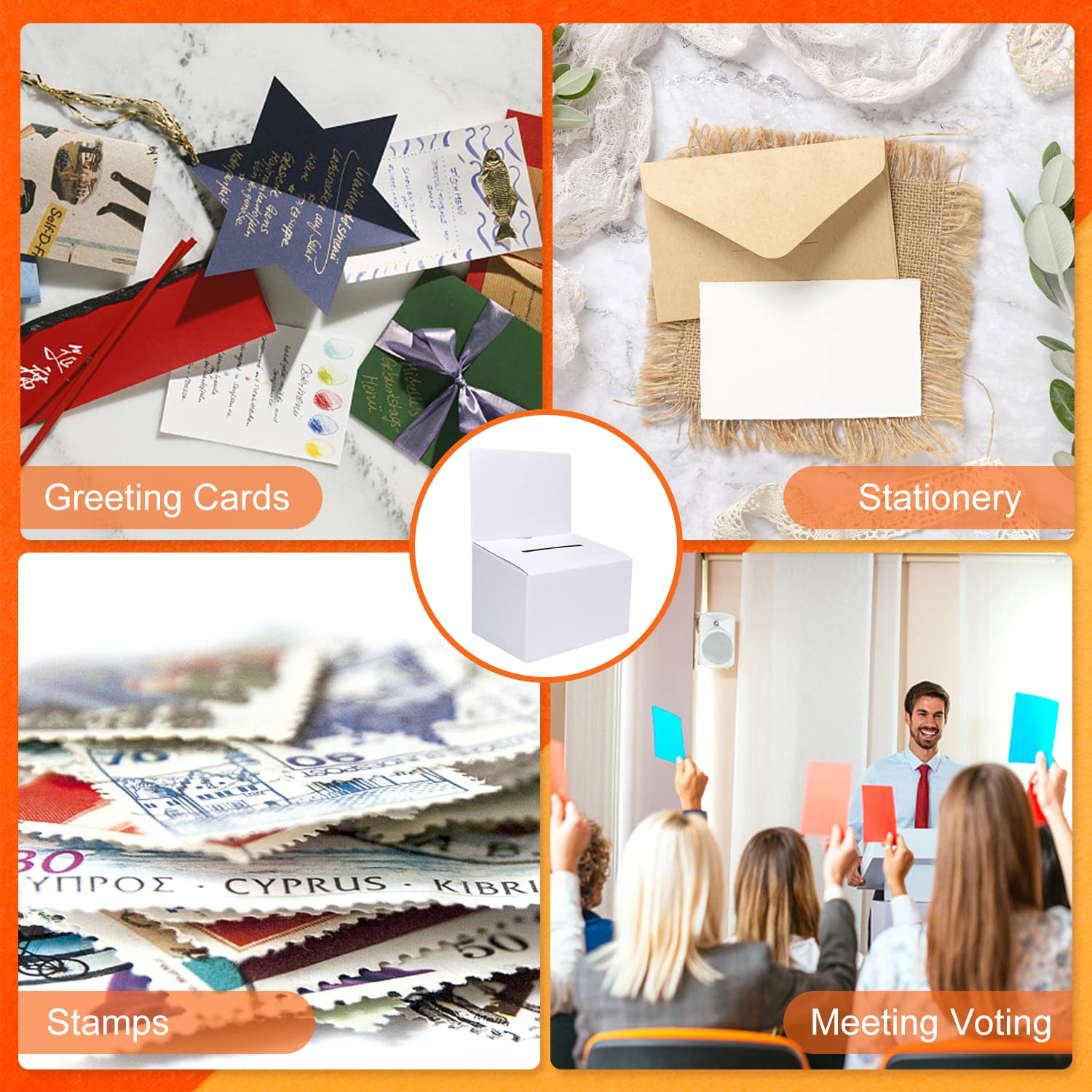 12 Pack Raffle Box Donation Box For Fundraising, Ballot Box Cardboard Box With Slot For Ticket