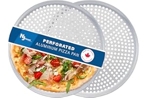 Norjac Pizza Pan with Holes, 16 Inch, 2 Pack, Restaurant-Grade, 100% Aluminum, Perforated Pizza Pan, Oven-Safe, Rust-Free.