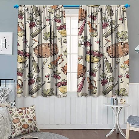 Amazon Com Winery Blackout Curtain Wine Barrel Bunch Of Ripe