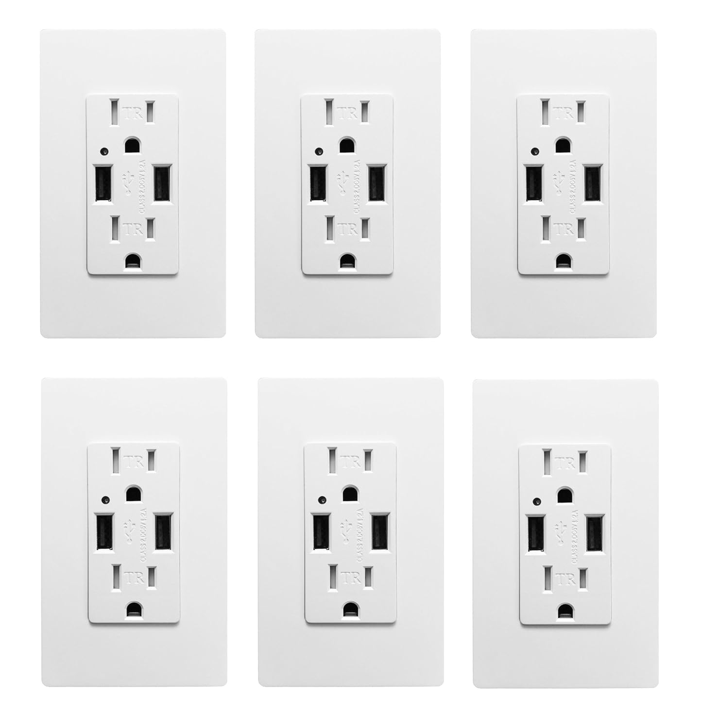 USB Outlet, High Speed Charger 4.2A Charging Capability, Child Proof Safety Duplex Receptacle 15 Amp, Tamper Resistant Wall socket plate Included UL Listed MICMI U24 (4.2A USB outlet 6pack)