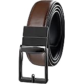 Exact Fit mens Two-in-one Reversible Custom Fit Easy Adjust Compression Buckle Belt