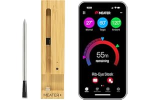 MEATER Plus: Long Range Wireless Smart Meat Thermometer with Bluetooth Booster | for BBQ, Oven, Grill, Kitchen, Smoker, Rotis
