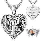 LOOVE Angel Wings Necklace 925 Sterling Silver Guardian Angel Nurse RN Caduceus Pendant Charm Crystal Angel Jewelry Gifts for Women