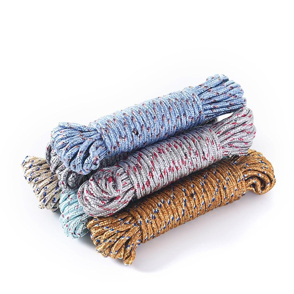 Pink Rose Dream 10m Durable Colorful Wristed Clothesline Ropes Multifunction Nylon Washing Clothes Line Rope Clothesline String Hangers Racks