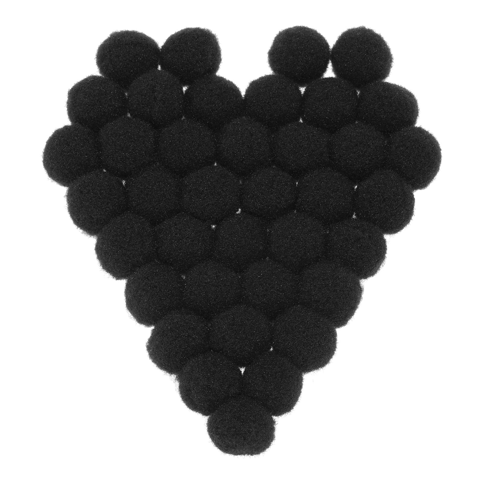 Rebower Soft and Fuzzy Balls Rainbow Craft Pom Fabric - 0.59 Inch/Black / 300PCS