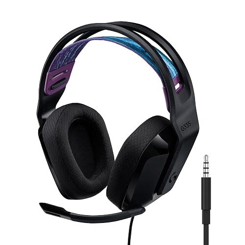 Logitech G G335 Wired Gaming Headset, with Microphone, 3.5mm Audio Jack, Comfortable Memory Foam Earpads, Lightweight, Compatible with PC, PlayStation, Xbox, Nintendo Switch & Switch 2 - Black