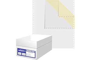 Alliance Continuous Carbonless Computer Paper 9.5 x 11, Blank Left and Right Perforated, 15 lb, 2-Part White/Canary (1,700 Sheets) - Made In The USA