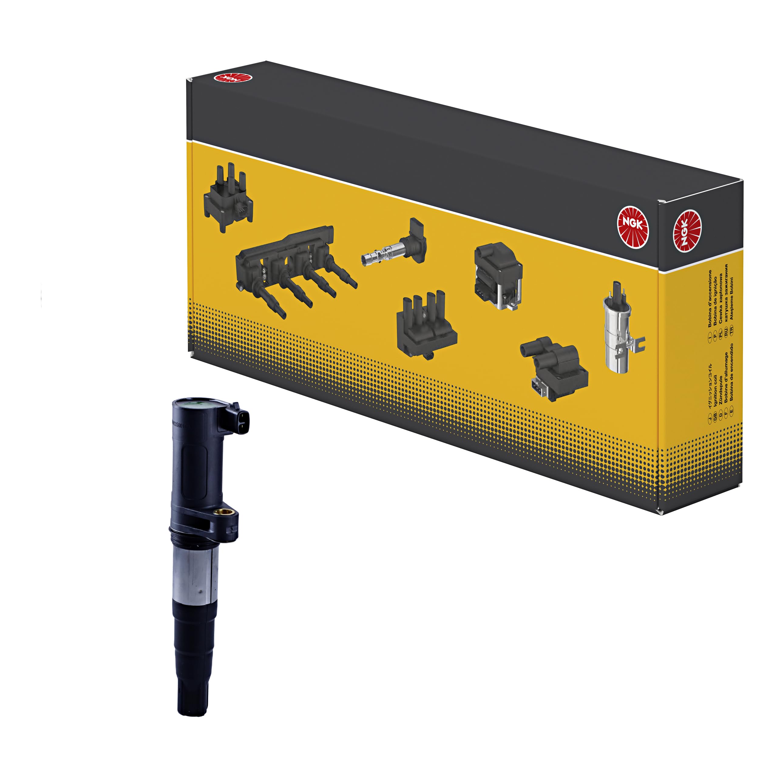 NGK U5001 Ignition Coil, Car Compatible, Value for Money, Easy to Use, Design & Durable, Black