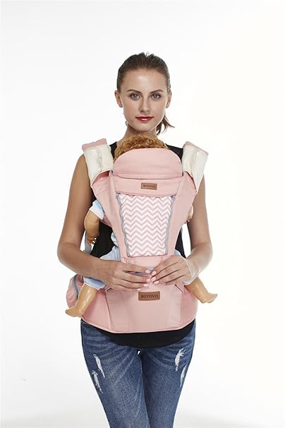 Boyovo Porte Bebe Avec Sac A Dos Hipseat Bebe Echarpe 6 En 1 Pour Toutes Les Saisons Rose Amazon Fr Bebes Puericulture