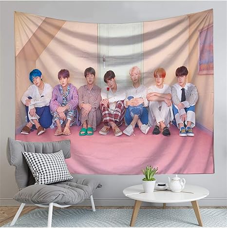 Amazon Co Jp タペストリーアートポスター壁掛けスロースーローkpop Btsバンタンボーイズペルソナテーブルクロスタペストリー寝室のリビングルームドームルーム Color C Size 150 230cm ホーム キッチン