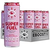 EBOOST SUPER FUEL Healthy Energy Drink - Strawberry Lemonade: 12 Healthy Energy Drinks - Focus & Productivity - 110 mg Caffeine + Nootropics, & Electrolytes - No Sucralose, Taurine, Artificial Flavors