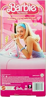 Barbie The Movie Doll Margot Robbie Pink Gingham Dress Daisy Necklace HPJ96 view 7