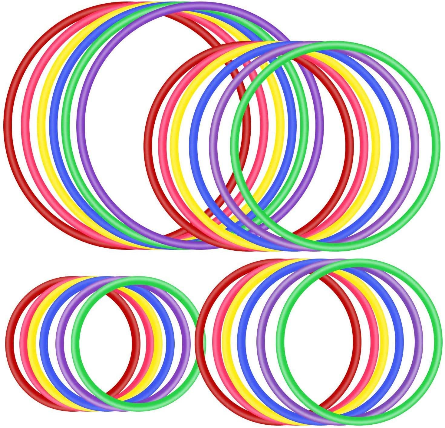 OOTSR 24pcs Plastic Toss Rings Set for Ring Toss Game, Indoor Outdoor Speed and Agility Training Games, Party Favor Games, Carnival, Garden, Backyard, Game Booth (Large Size)