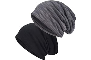 EINSKEY Lightweight Slouchy Beanie for Men Women, Oversize Thin Cotton Skull Cap Chemo Cap Night Sleeping Hat for All Seasons