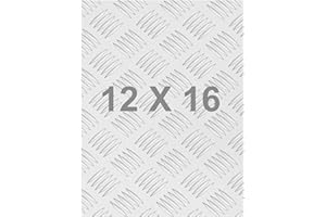 LSWTEIZ Pure Aluminum Diamond Tread Sheet Metal Plate 12 x 16 x 0.075Inch (1.9MM) Bright Mill Finish 14GA Thickness Aluminum Diamond Tread Plate for Truck, Work Bench, Garage