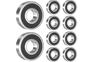 SCOOYUCK 20 Pcs 608 2RS Bearings, Made of Bearing Steel 8mm x 22mm x 7mm, Double Shielded Bearings, Spare Parts for Skateboard and Rollerblade Skates